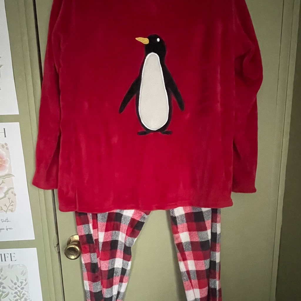 Charter Club Red Penguin Pajama Set Sz L